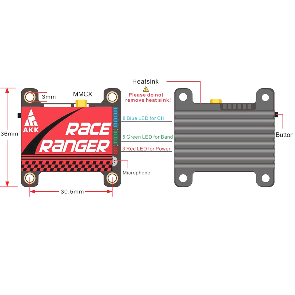 AKK 5.8G Long Range VTX FPV Tr - Drone Racing Vtx ulasan dan harga